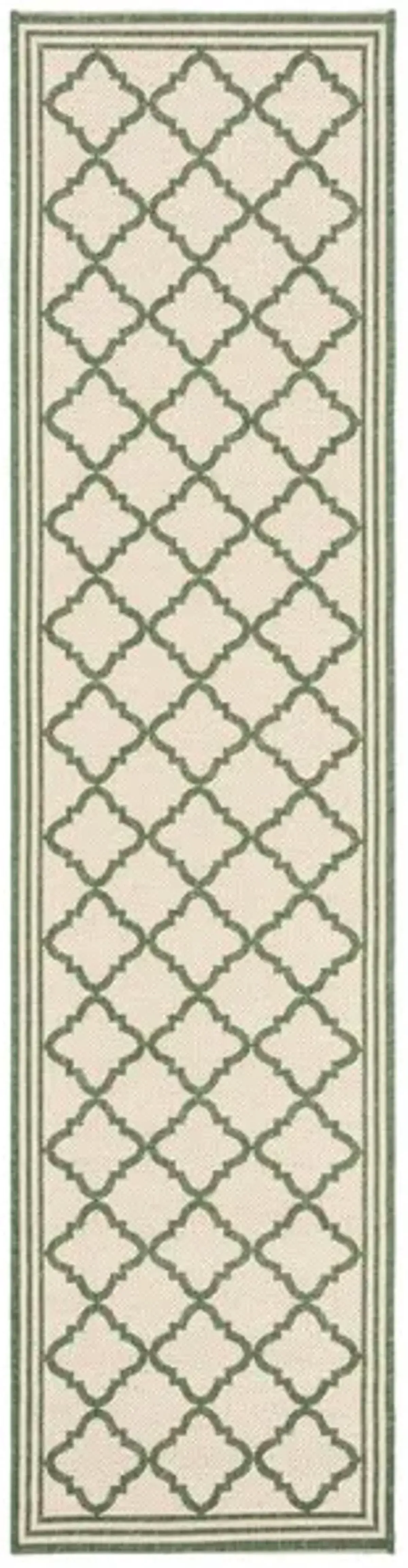 LINDEN 121 Collection LND121W-28 Cream / Green 2'-2" X 8'