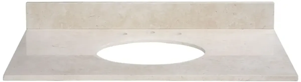 Stone Top - 31-inch for Oval Undermount Sink - Galala Beige Marble