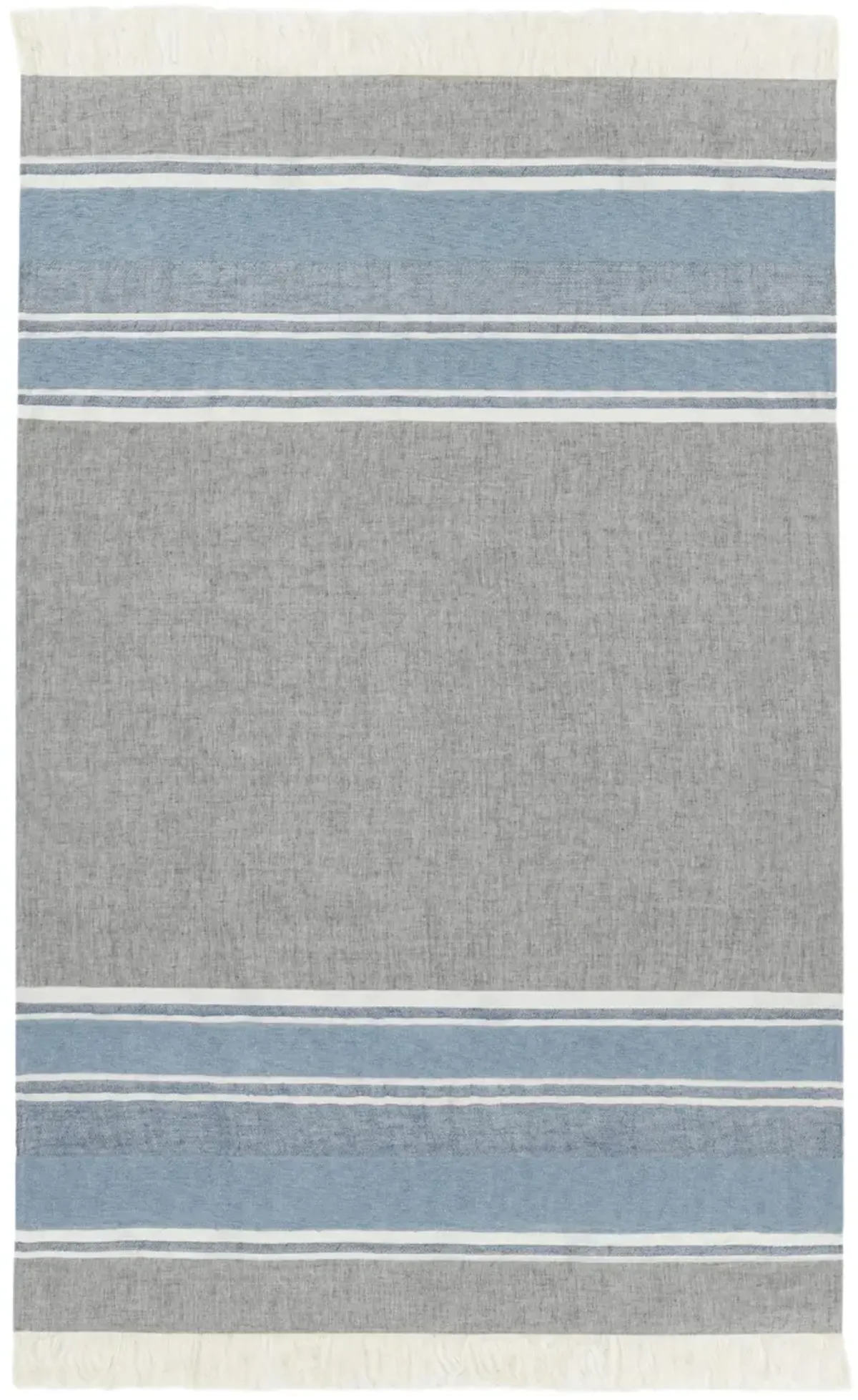 Lima 100% Belgian Linen Blue 50"x70" Throw Blanket Blanket