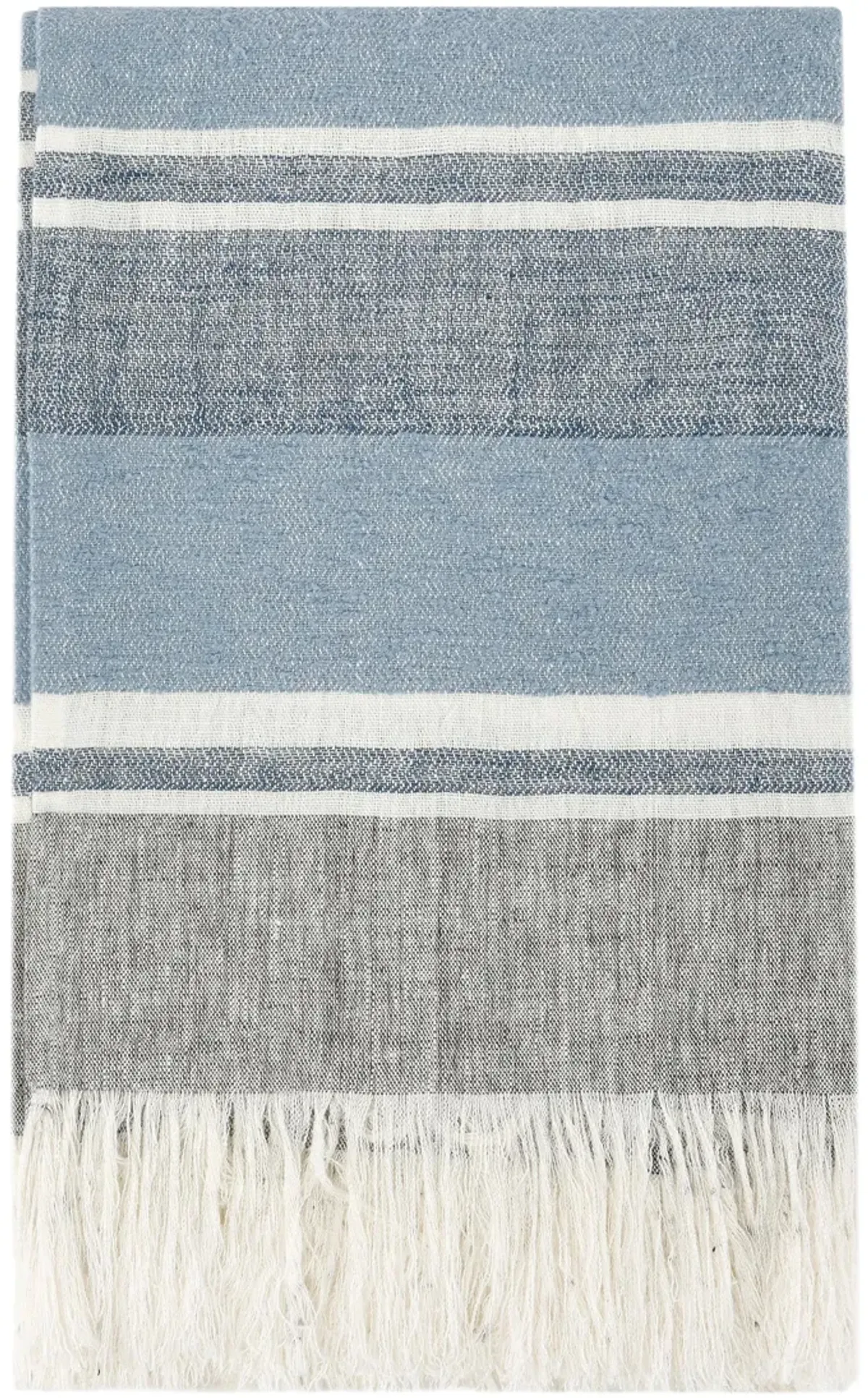 Lima 100% Belgian Linen Blue 50"x70" Throw Blanket Blanket