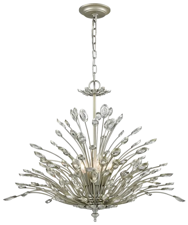 Mullica 28" Wide 6-Light Chandelier - Aged Silver