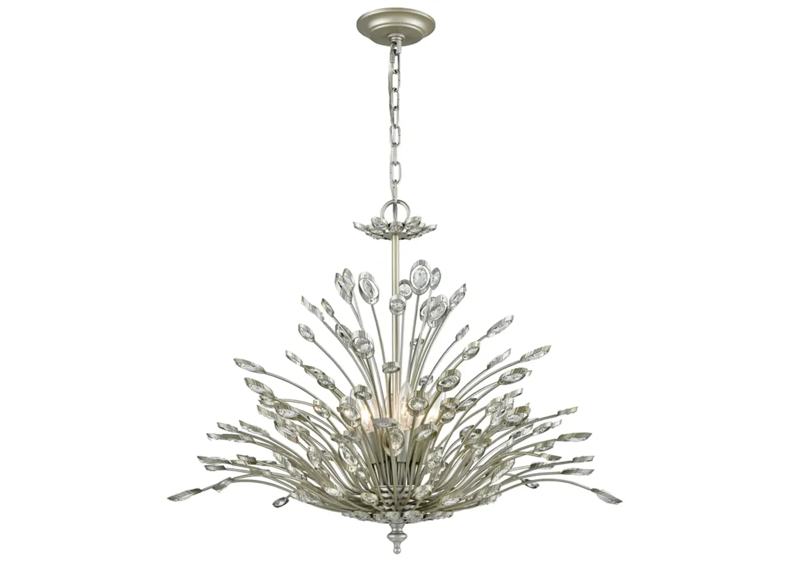 Mullica 28" Wide 6-Light Chandelier - Aged Silver