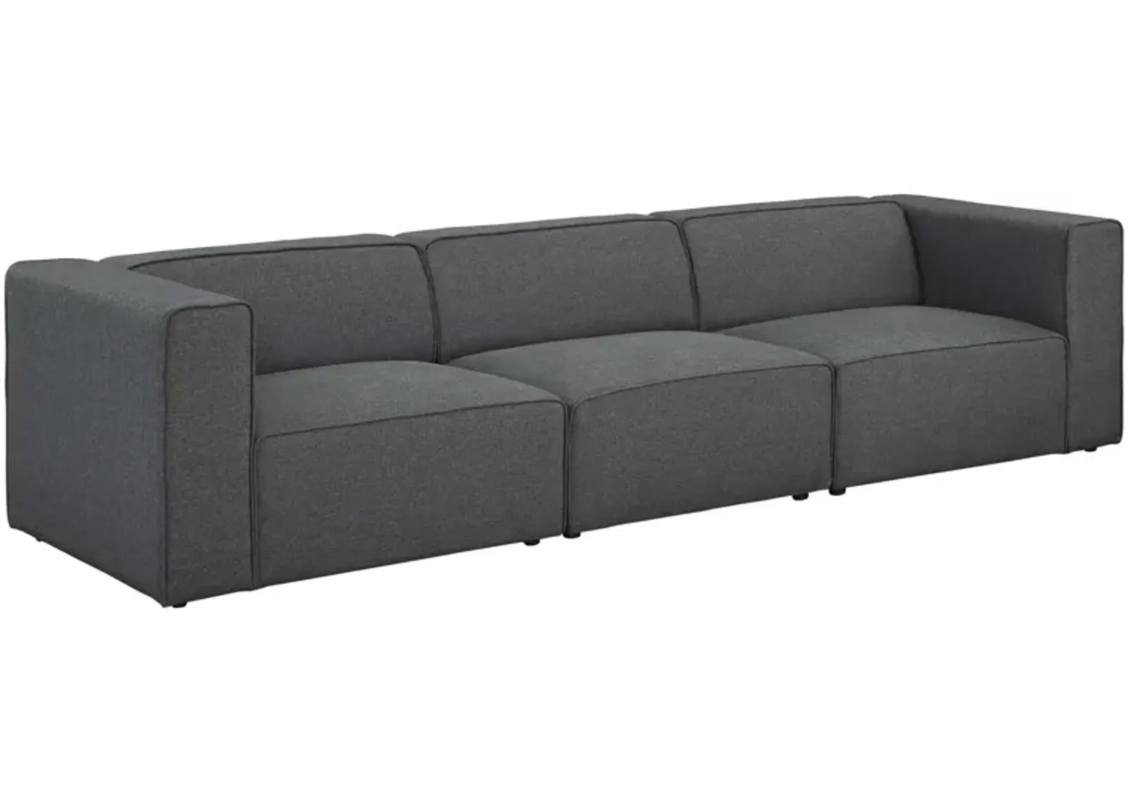 Mingle 3 Piece Upholstered Fabric Sectional Sofa Set