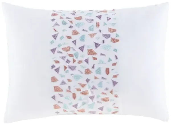 Mi Zone Glimmer Aqua Metallic Glitter Printed Reversible Duvet Cover Set