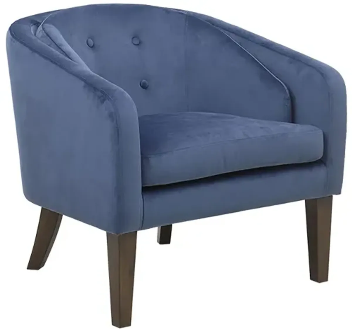 Madison Park Ian Blue Upholstered Tufted Mid-Century Accent Chair