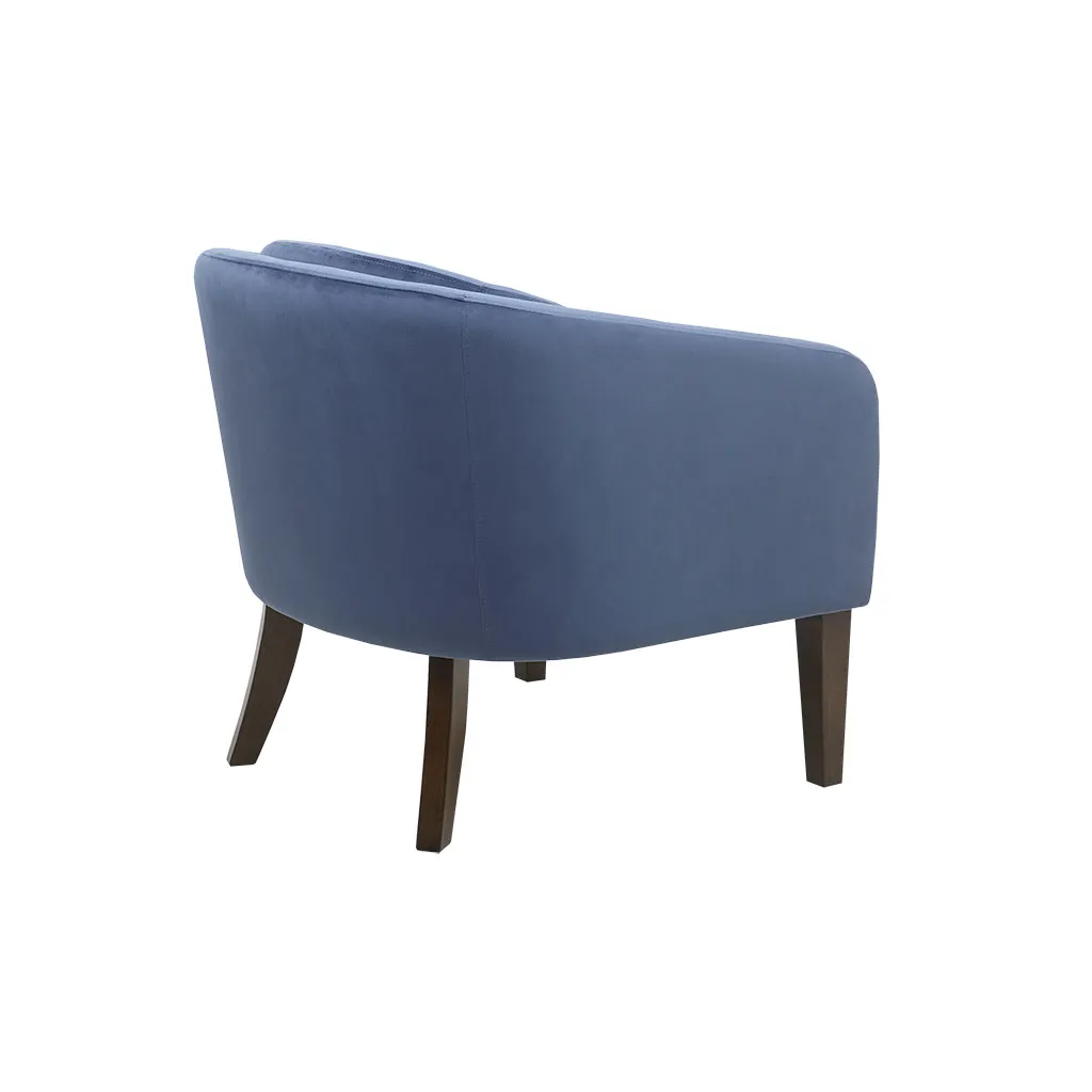 Madison Park Ian Blue Upholstered Tufted Mid-Century Accent Chair