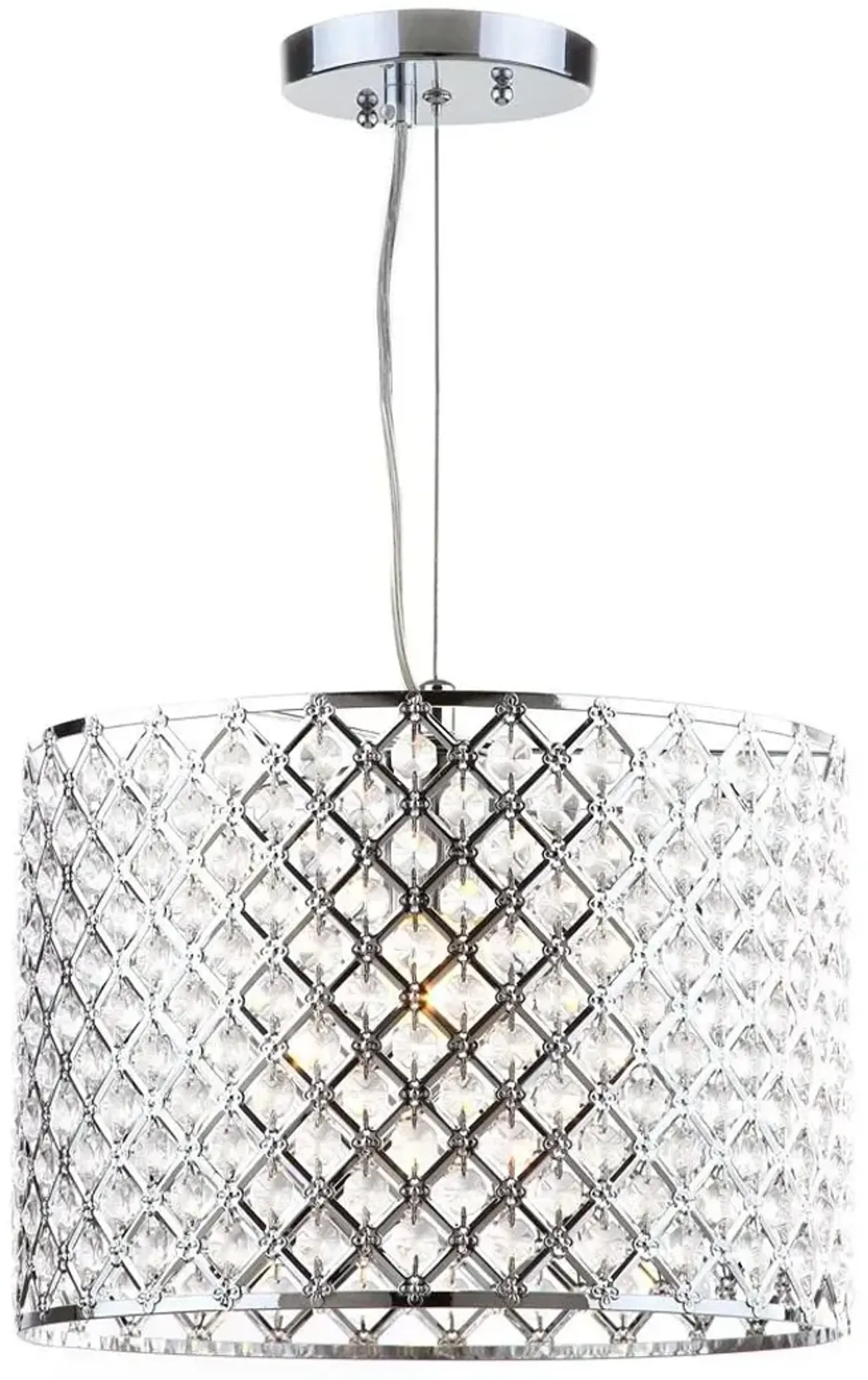 Silva Chrome Beaded 12-Inch Dia Adjustable Diamond Pendant