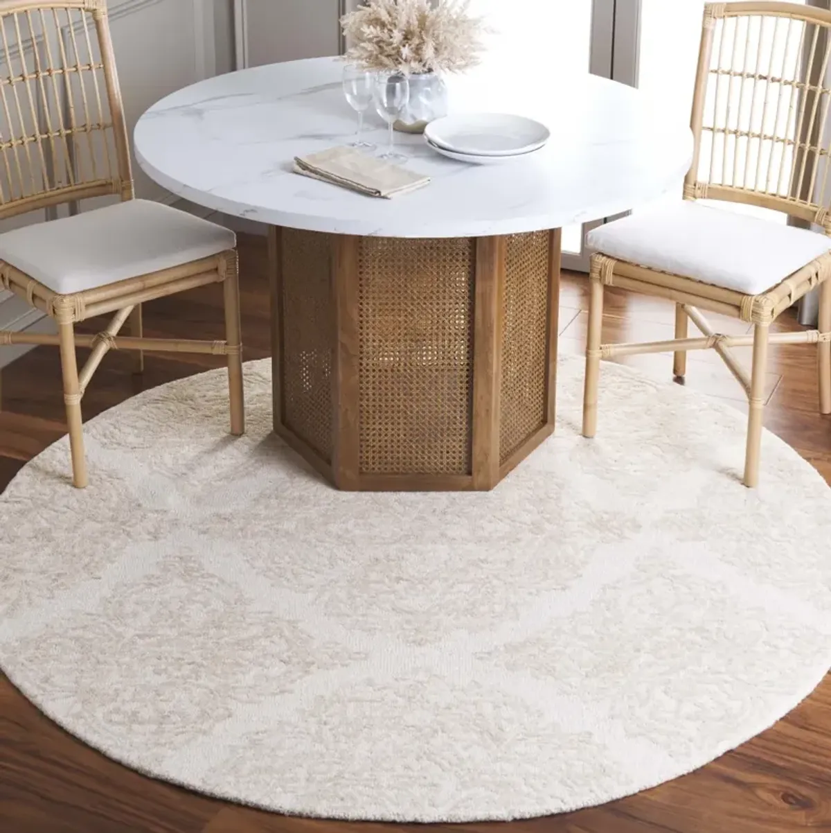 MSR ABSTRACT IVORY  6' x 6' Round Round Rug