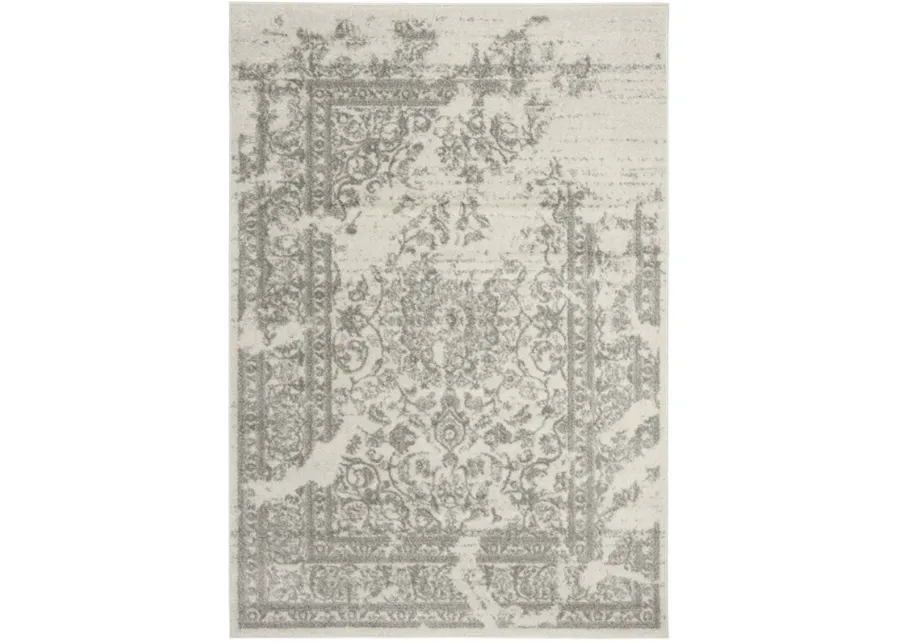 Adirondack Contemporary Ivory / Silver 10' X 14' Powerloomed Rug