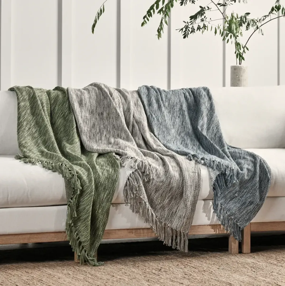 TC Sharma Cedar Green Throw Blanket 50"x70"