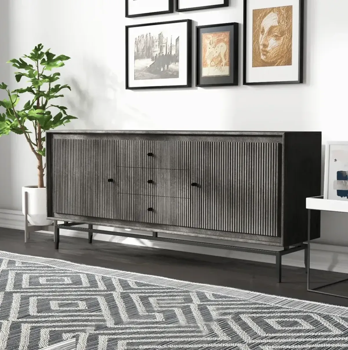 Camilo 3-Door Wood 69" Sideboard