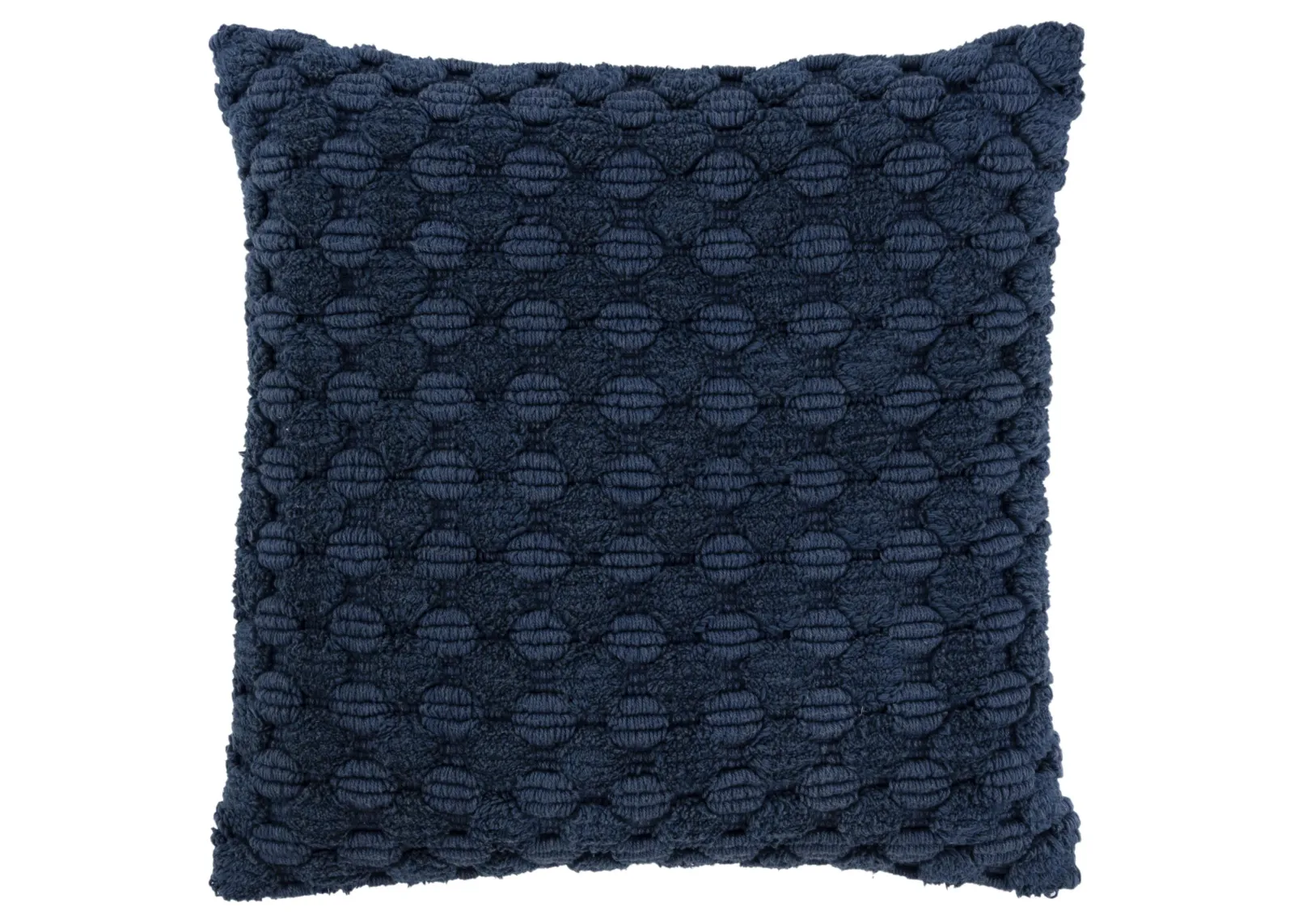 Stripe Patterned Solid Navy Pillow