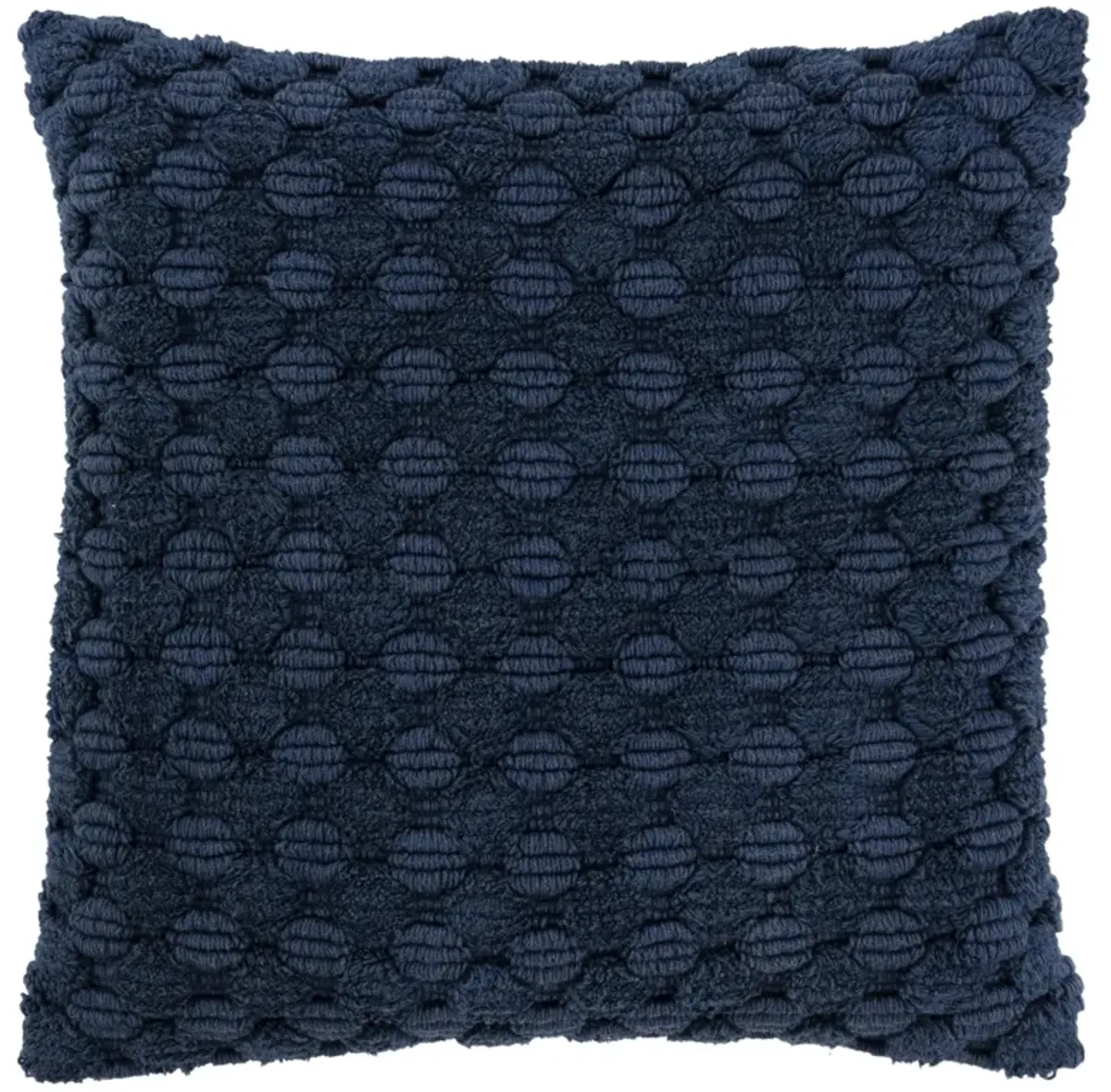 Stripe Patterned Solid Navy Pillow