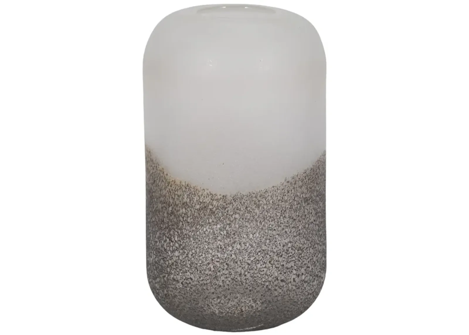 13" Ombre Cylinder Vase, White/grey