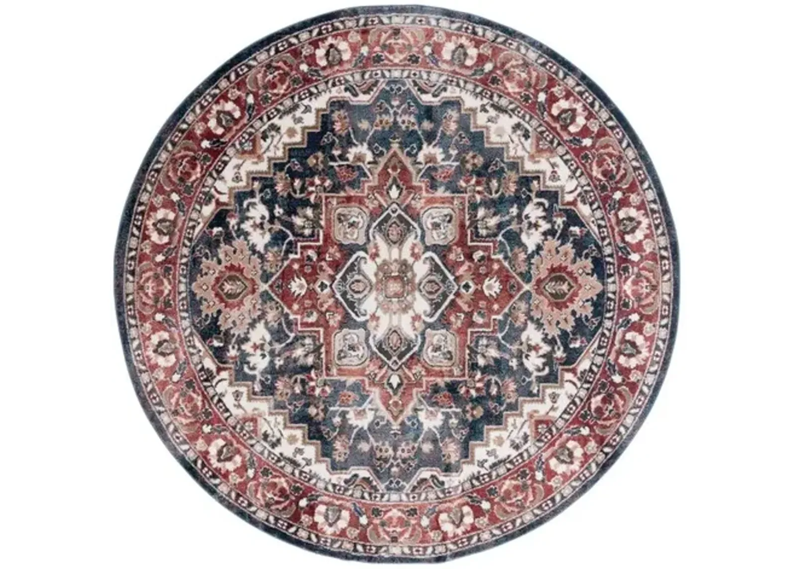 ROSEWOOD 112 Red 6'-7' X 6'-7' Round Round Rug