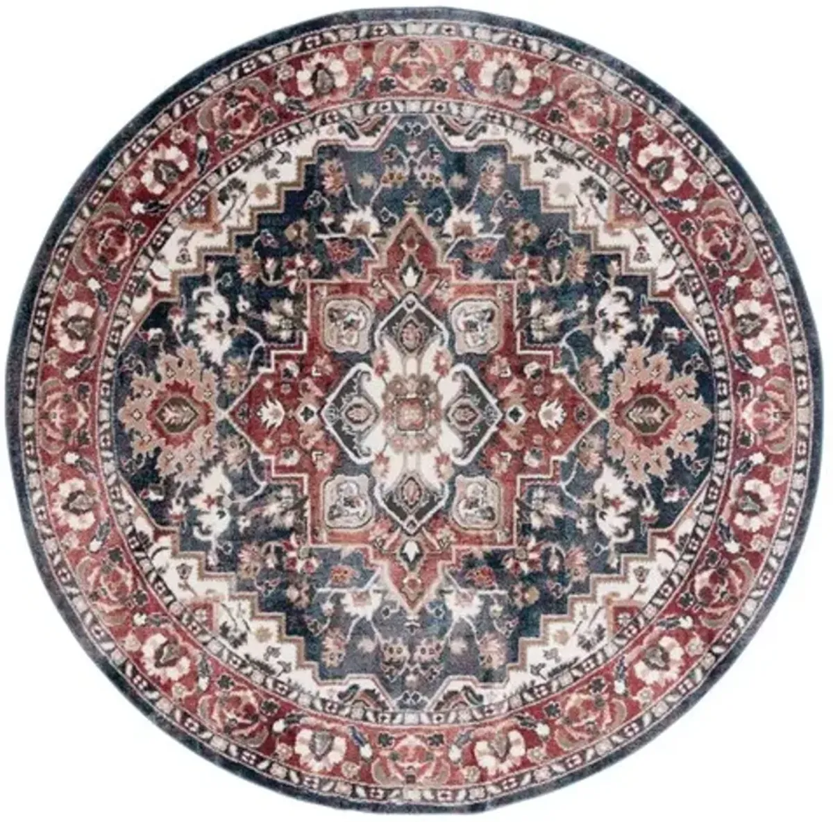 ROSEWOOD 112 Red 6'-7' X 6'-7' Round Round Rug