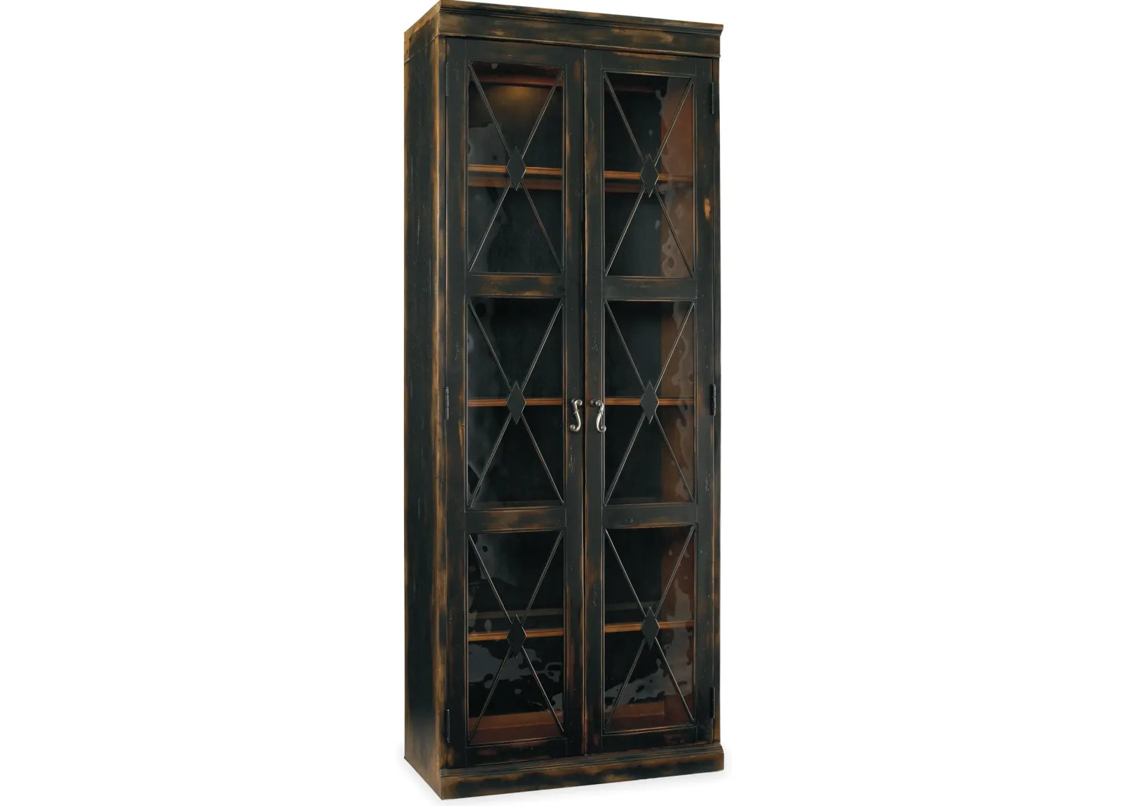 Sanctuary Two-Door Thin Display Cabinet - Ebony