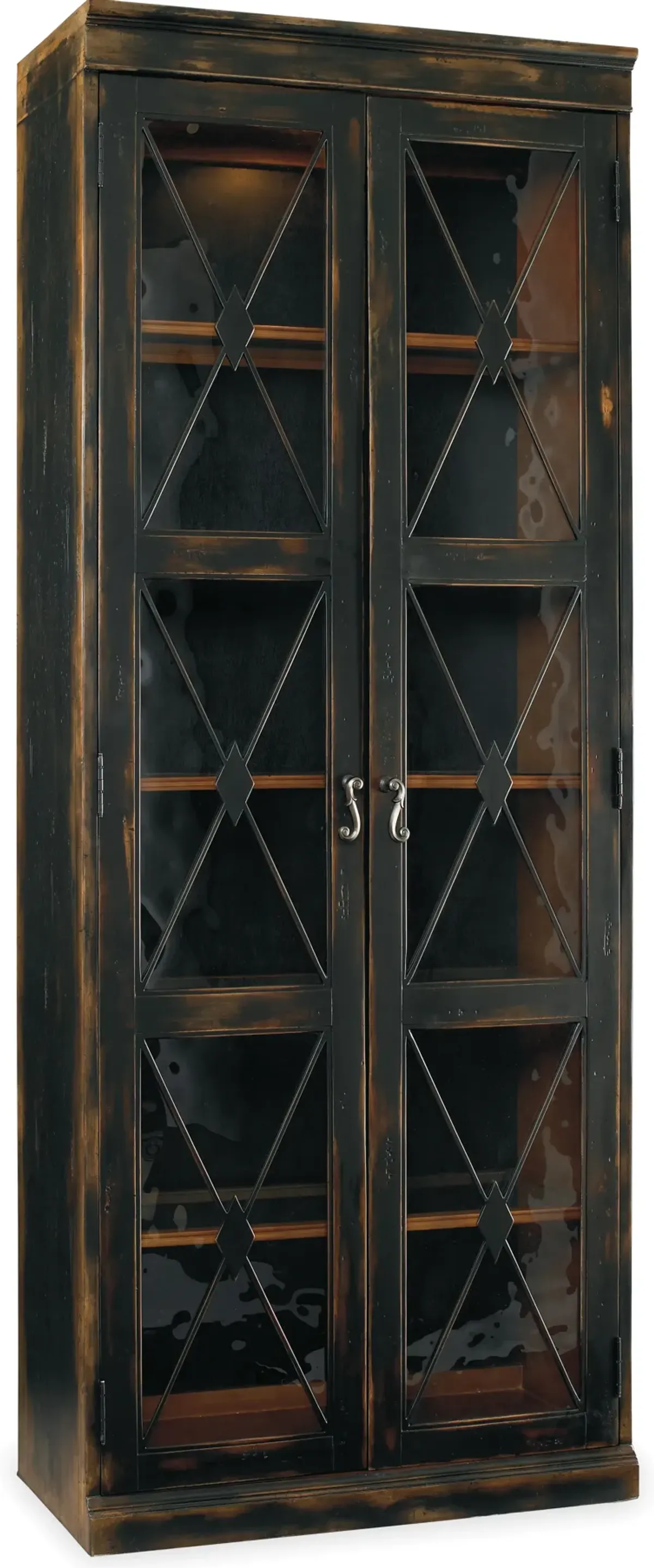 Sanctuary Two-Door Thin Display Cabinet - Ebony