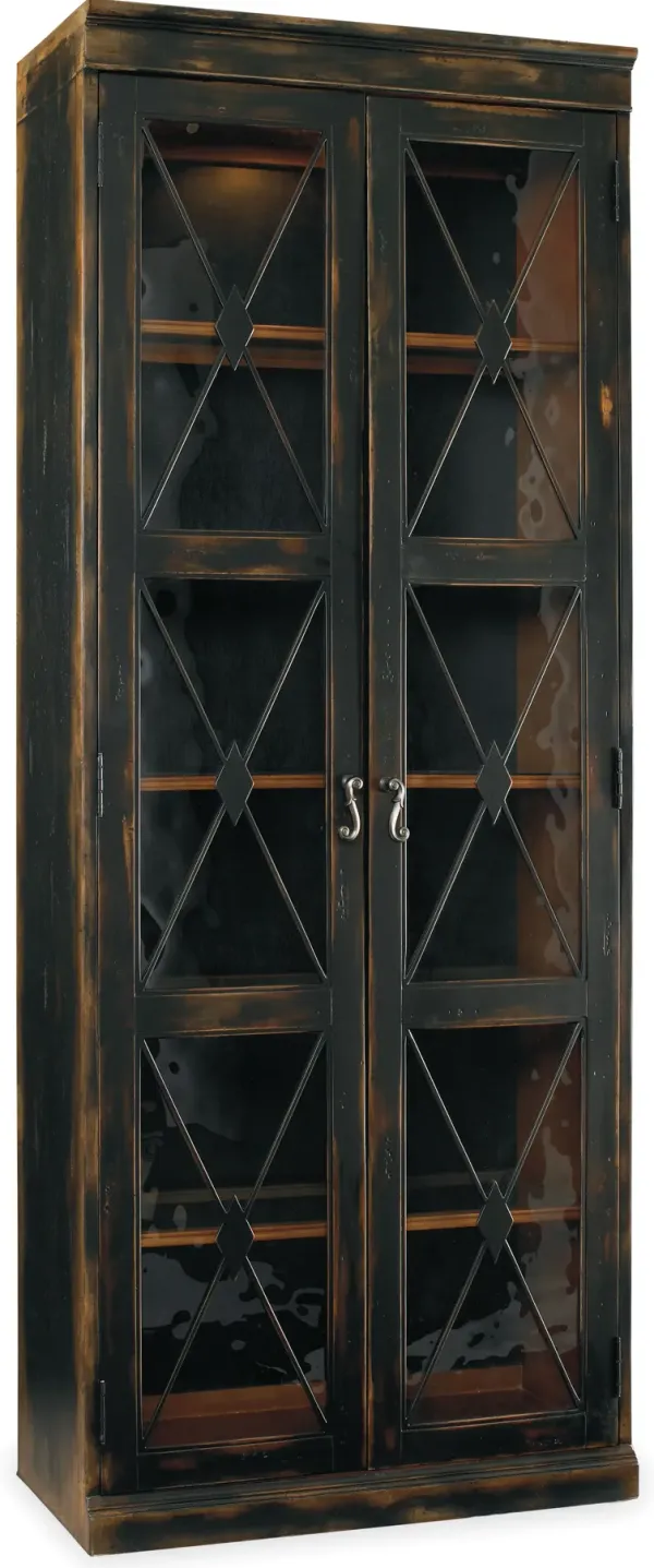 Sanctuary Two-Door Thin Display Cabinet - Ebony