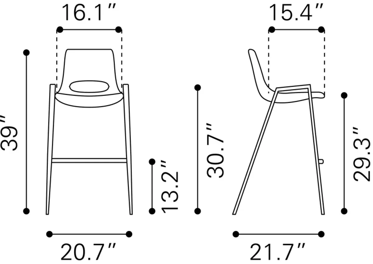 Desi Barstool (Set of 2) Blue