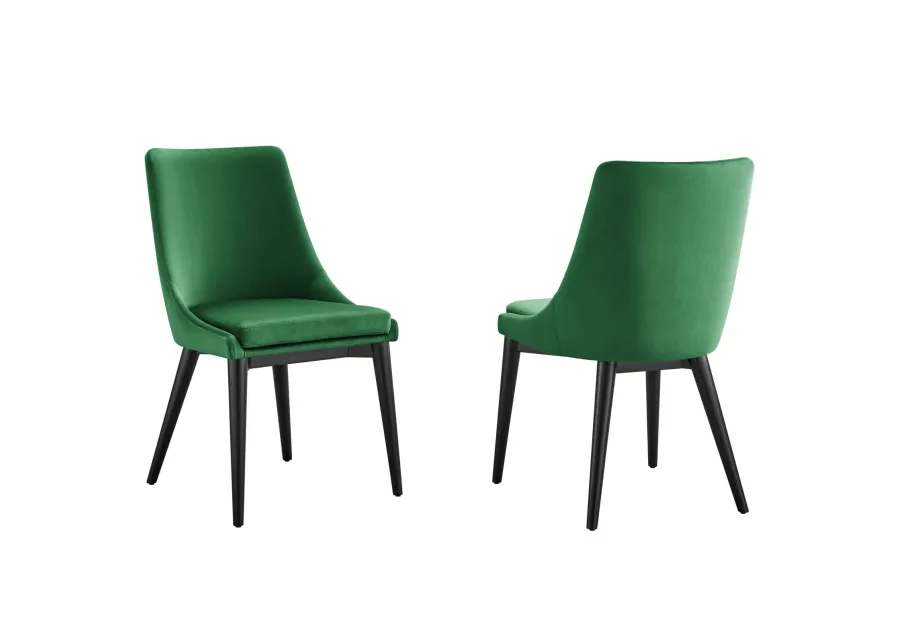 Viscount Accent Performance Velvet Dining Chairs - Set of 2