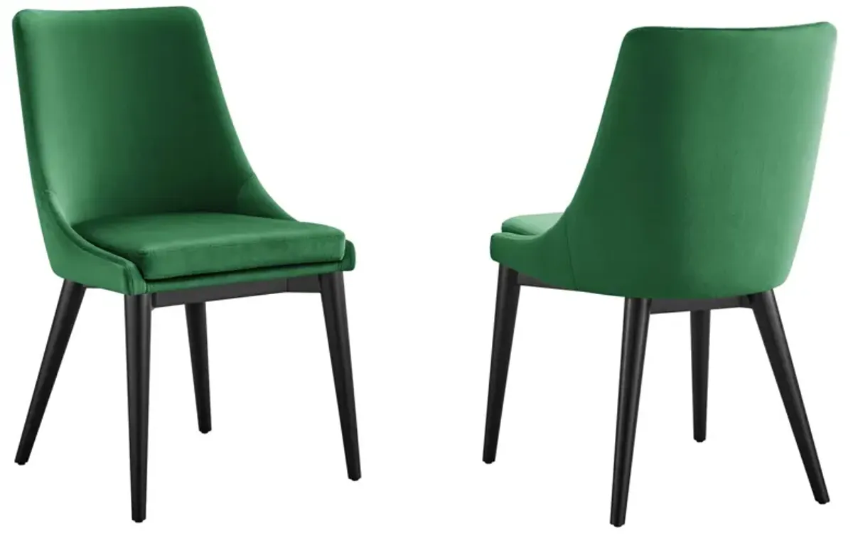 Viscount Accent Performance Velvet Dining Chairs - Set of 2