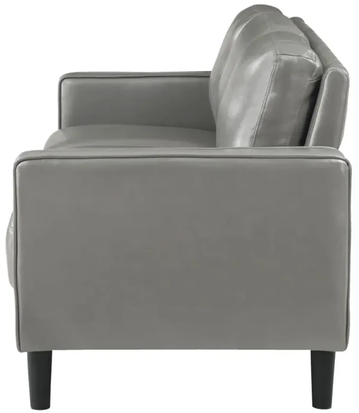 Ruth Upholstered Track Arm Faux Leather Sofa Grey