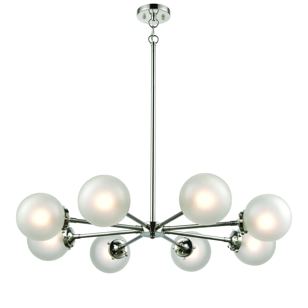 Boudreaux 36" Wide 8-Light Chandelier - Polished Nickel