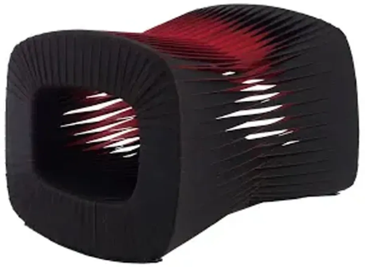 seat belt ottoman, black/red