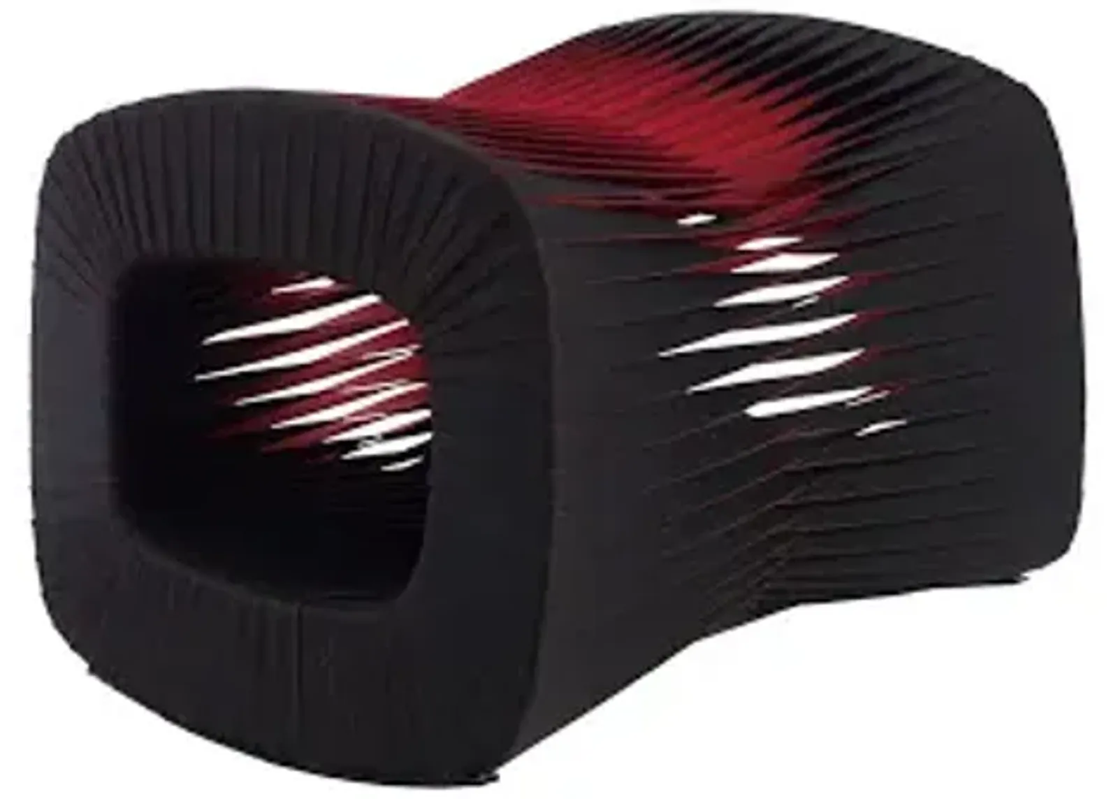 seat belt ottoman, black/red