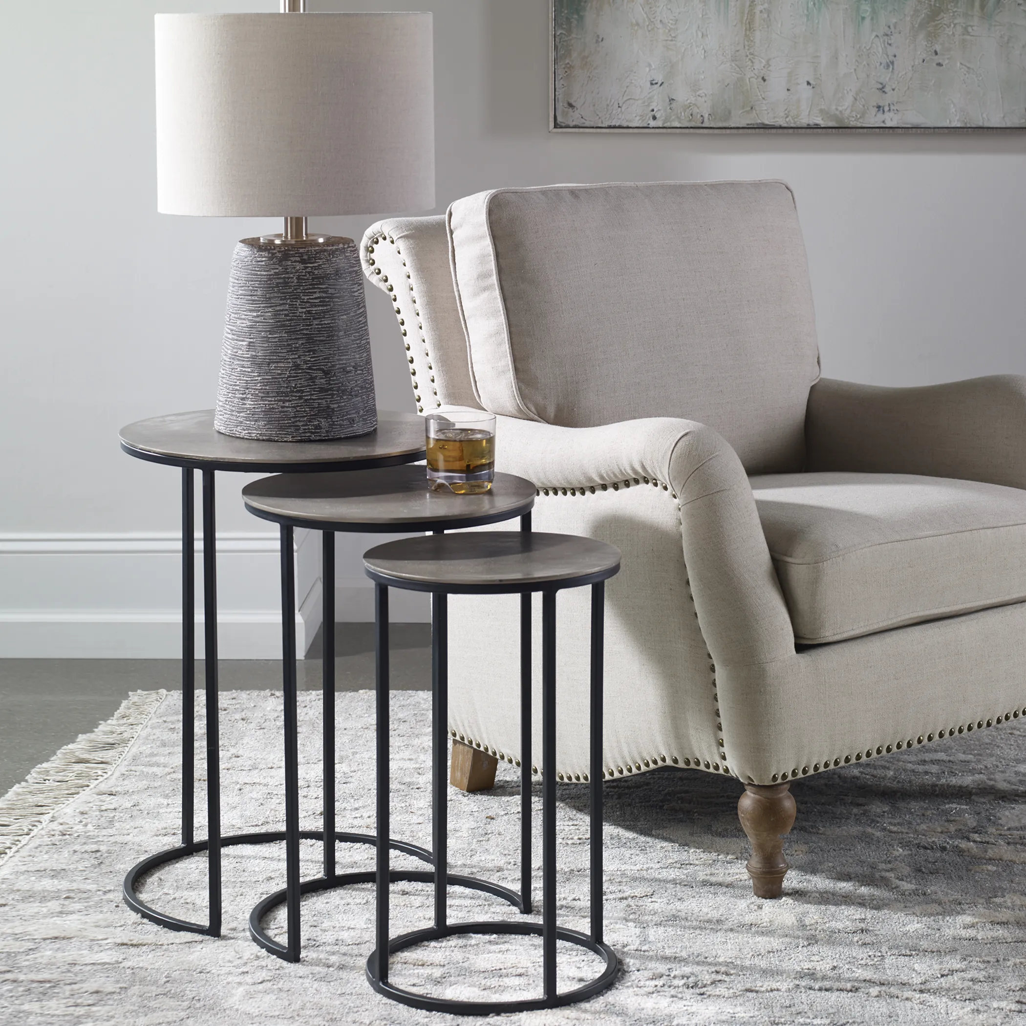 Erik Metal Nesting Tables, S/3