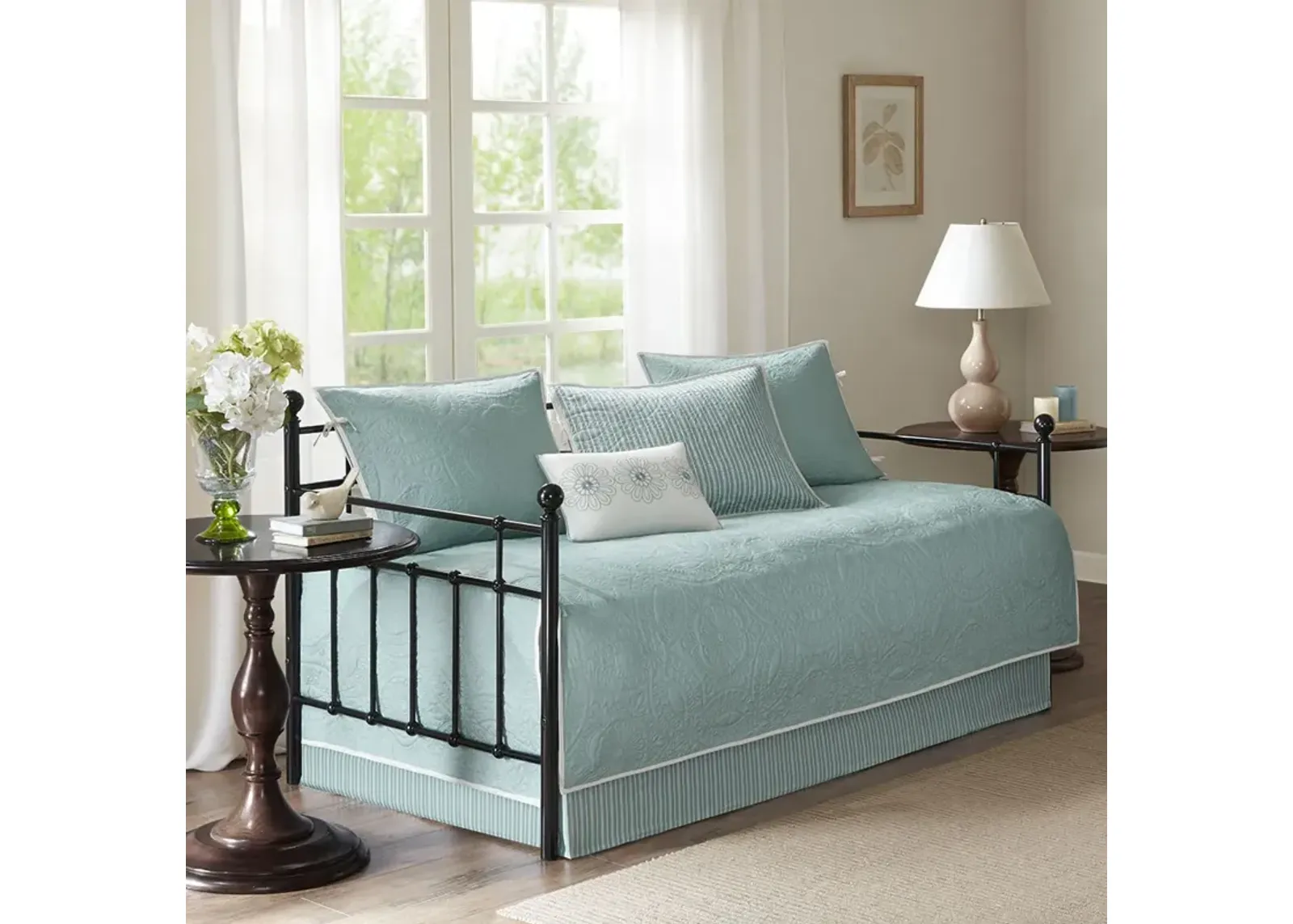 Madison Park Peyton Blue 6 Piece Reversible Daybed Cover Set