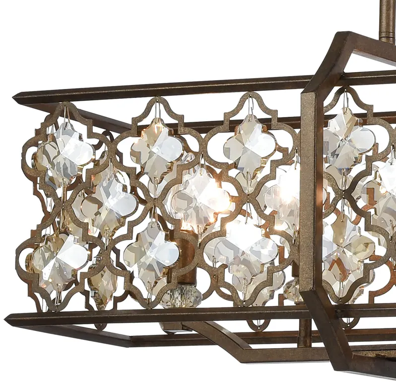 Armand 47" Wide 8-Light Linear Chandelier - Weathered Bronze