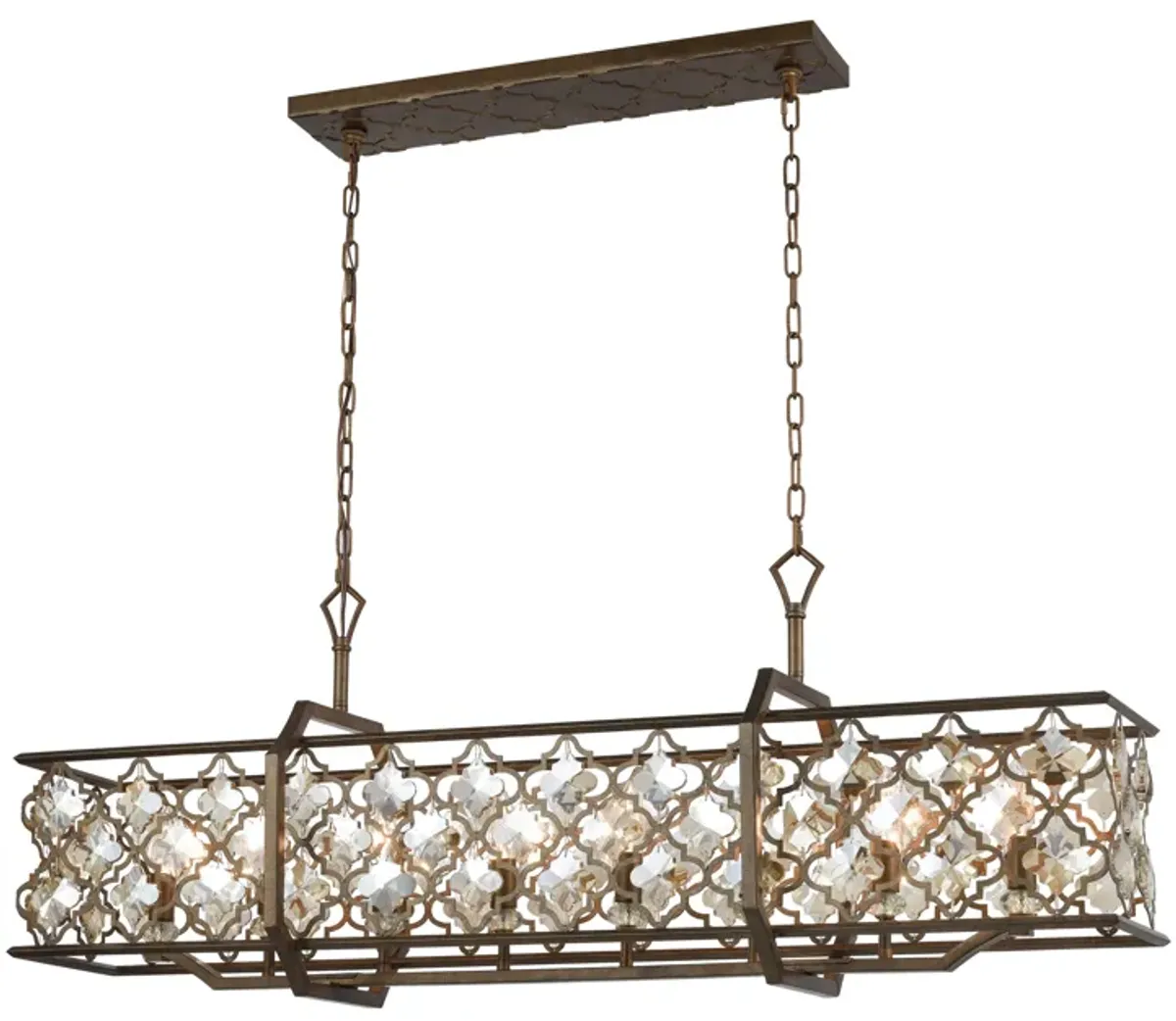 Armand 47" Wide 8-Light Linear Chandelier - Weathered Bronze