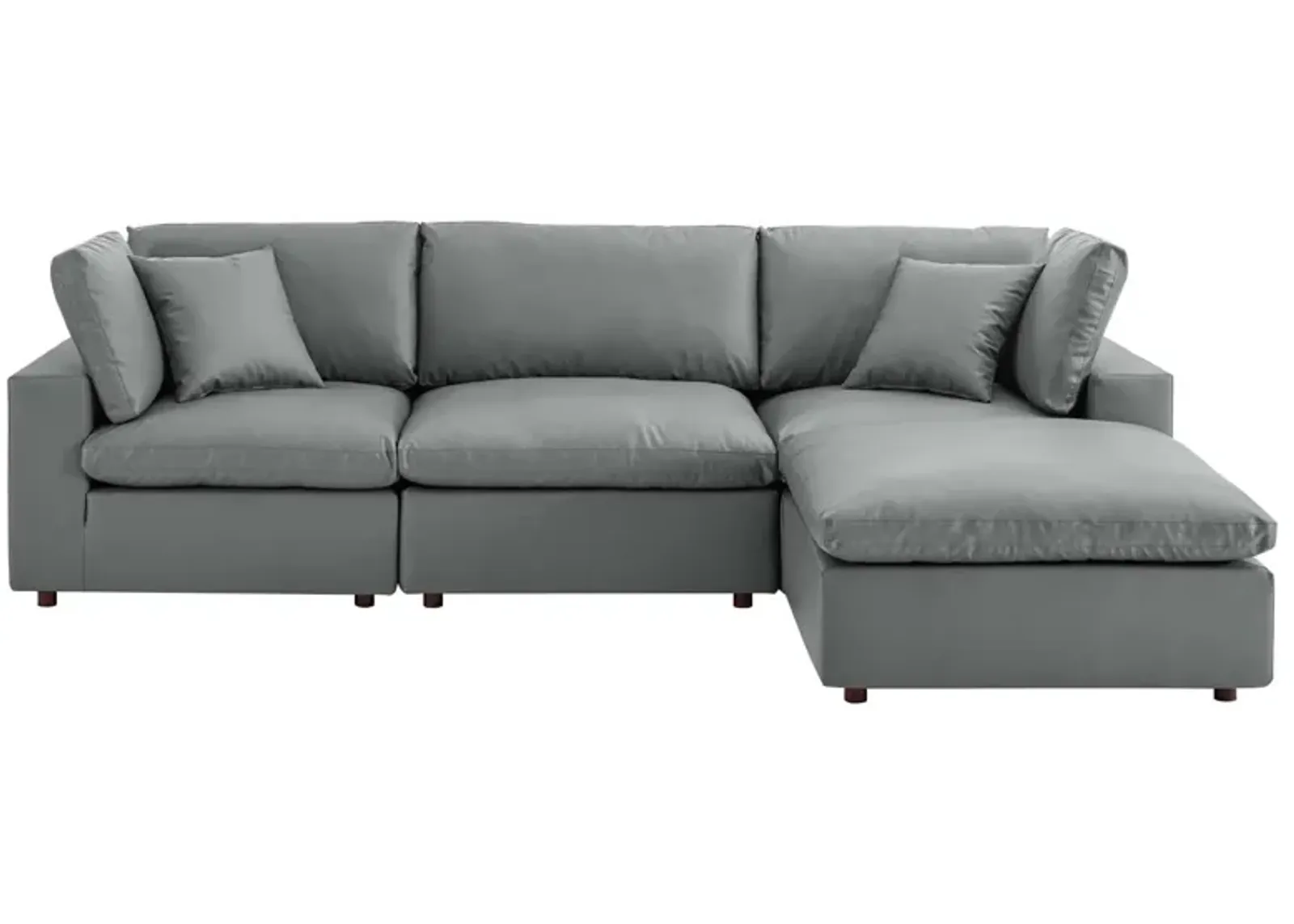 Commix Down Filled Vegan Leather 4-Piece Sectional 