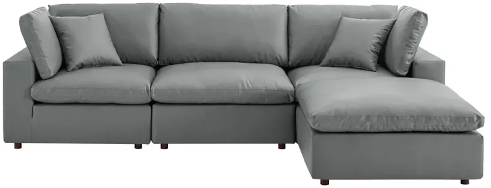 Commix Down Filled Vegan Leather 4-Piece Sectional 