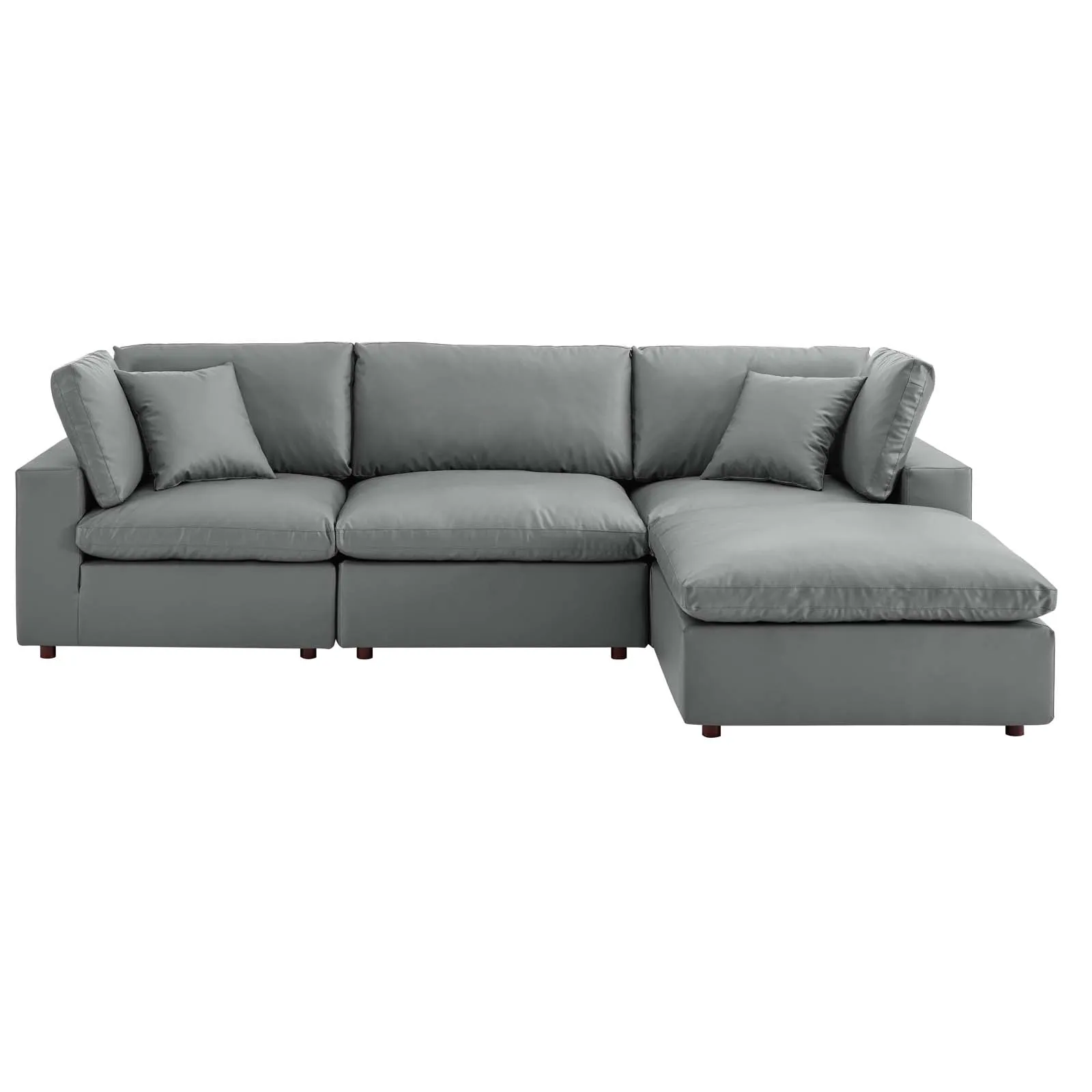 Commix Down Filled Vegan Leather 4-Piece Sectional 