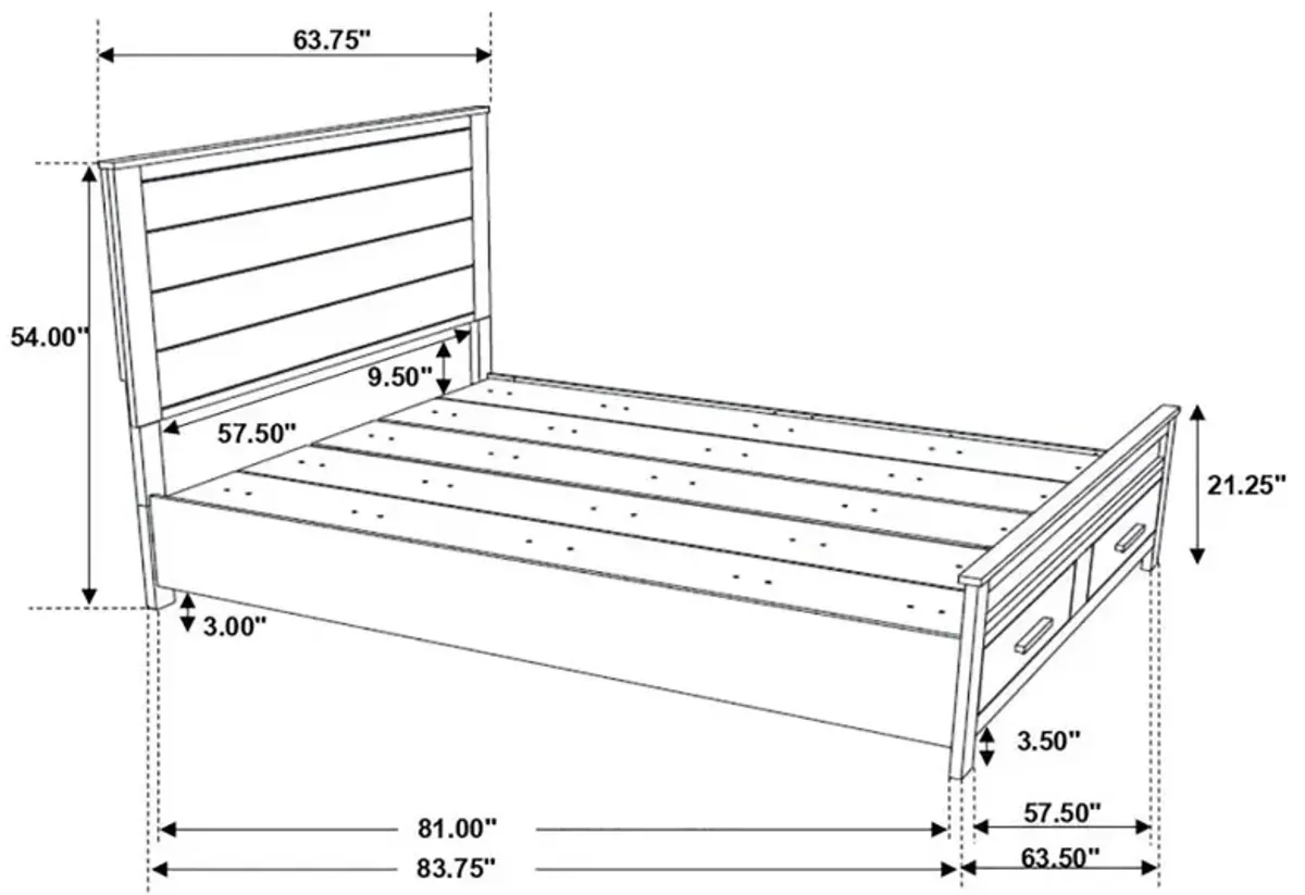 Woodmont Queen Storage Bed Rustic Golden Brown