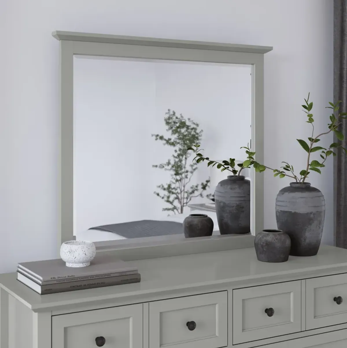 Grace Wall or Dresser Mirror in Elephant Grey