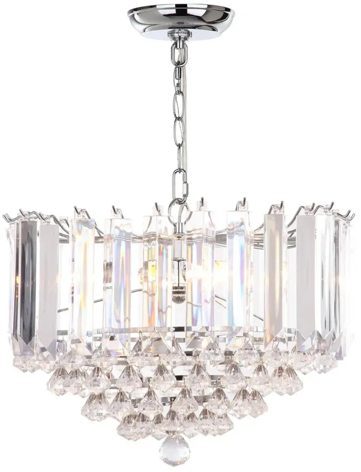 Hampton 2 Light Chrome 16.5-Inch Dia Glass Pendant