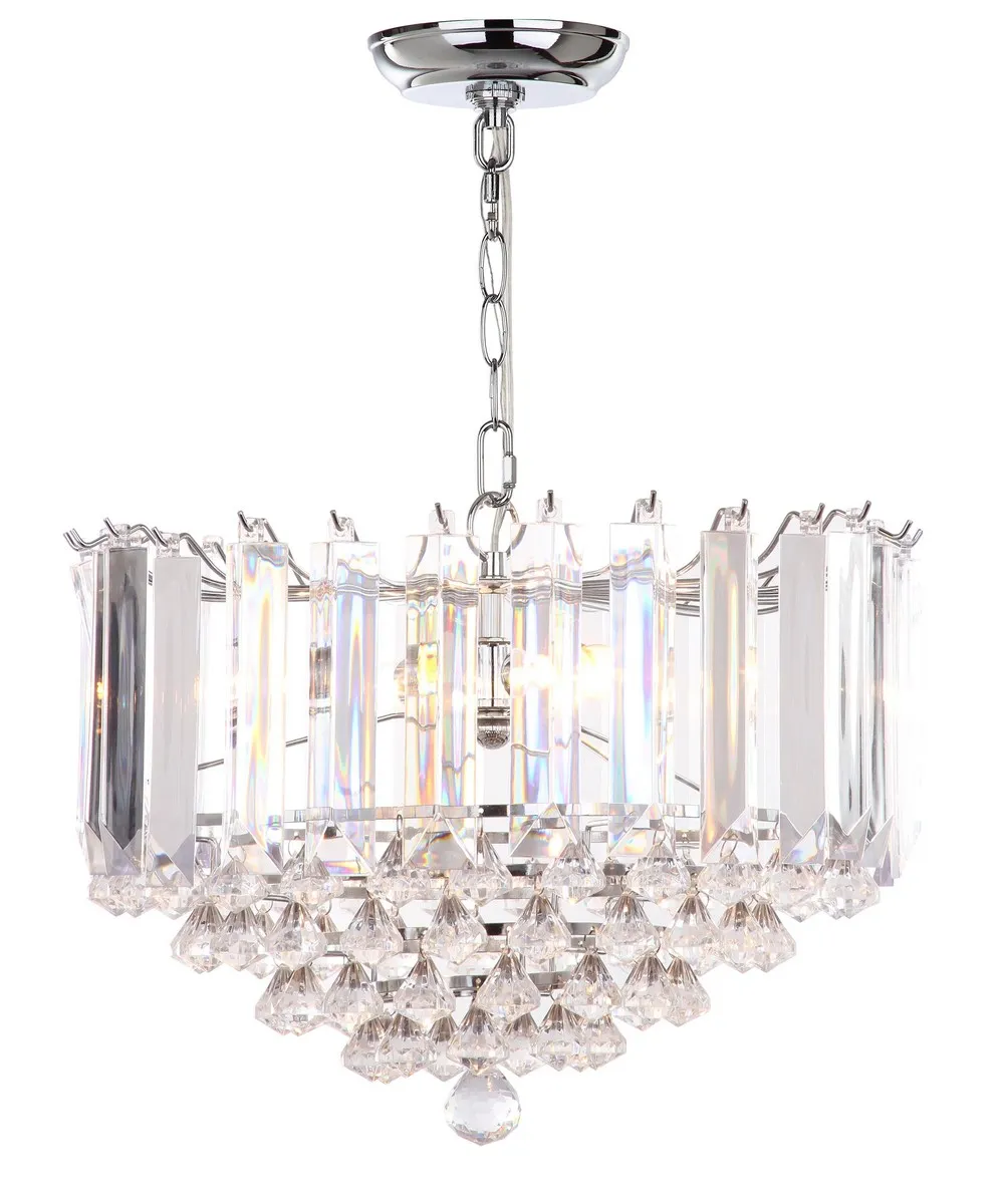 Hampton 2 Light Chrome 16.5-Inch Dia Glass Pendant