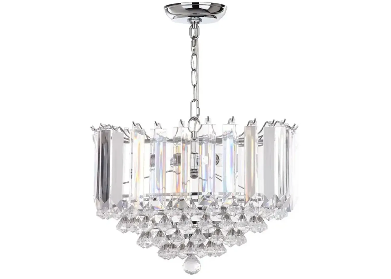 Hampton 2 Light Chrome 16.5-Inch Dia Glass Pendant