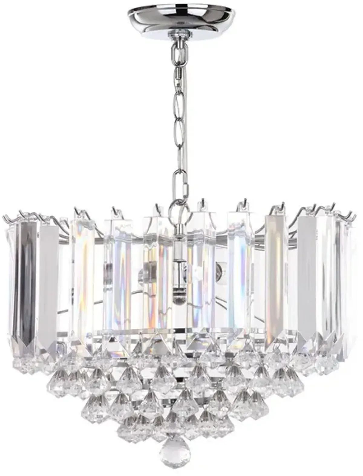 Hampton 2 Light Chrome 16.5-Inch Dia Glass Pendant