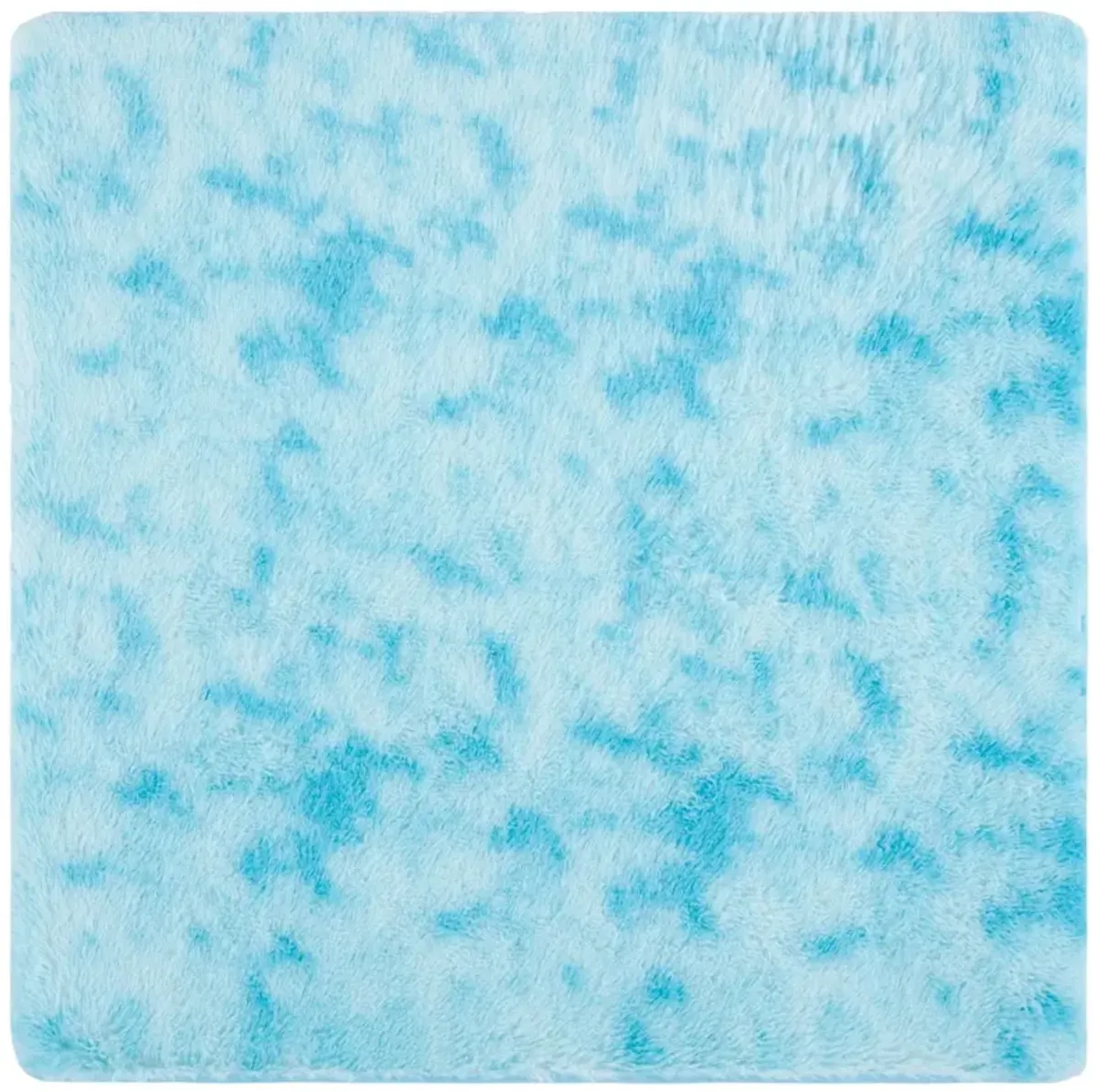 RAINBOW SHAG 100 AQUA 4' x 4' Square Square Rug