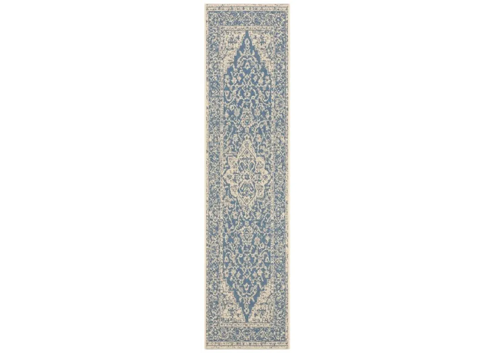 LINDEN 137 Collection LND137M-212 Blue / Creme 2'-2" X 12'