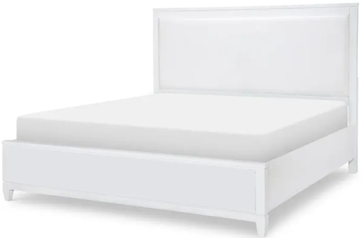 Summerland White Complete Upholstered Bed Queen 50 White Finish