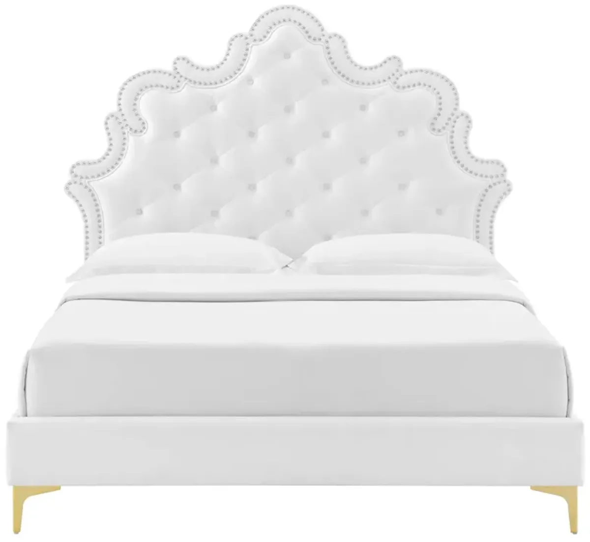 Sasha Button-Tufted Performance Velvet King Bed