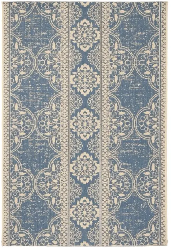 LINDEN 174 Collection LND174N-4 Cream / Blue 4' X 6'
