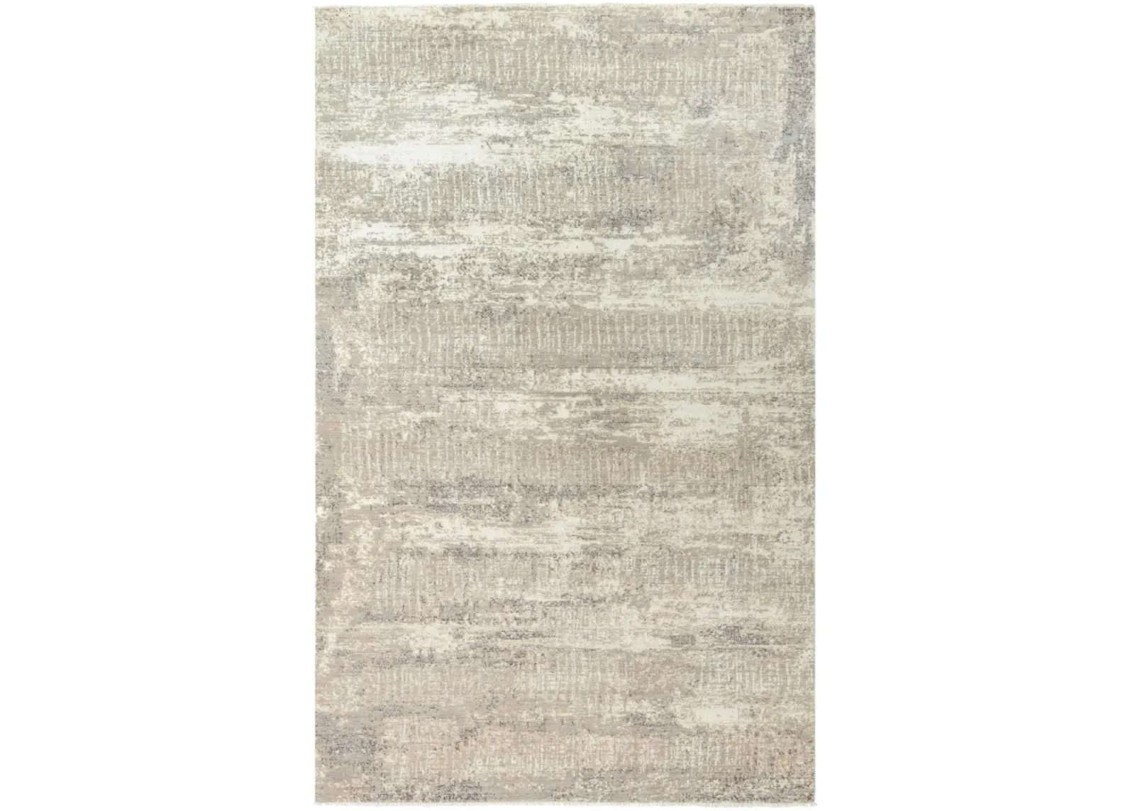 Couture Brown/Beige Abstract NZ Wool/Tencel Blend 5' x 8' Rectangle Rug