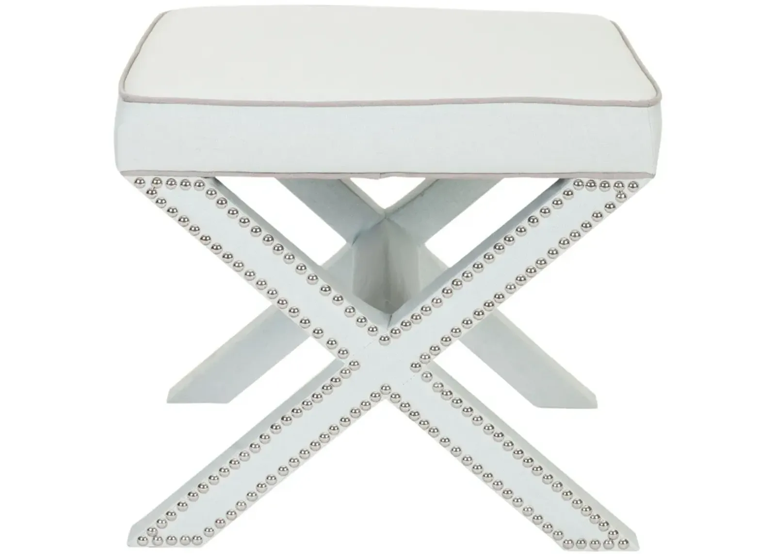 PALMER OTTOMAN - SILVER NAIL HEADS